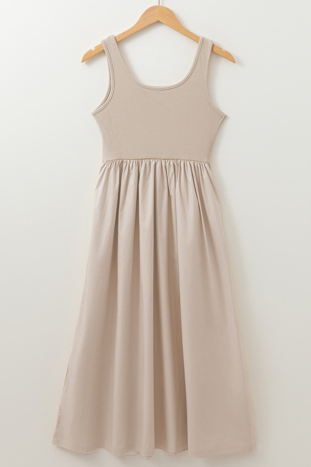 Beige Sleeveless Maxi Dress