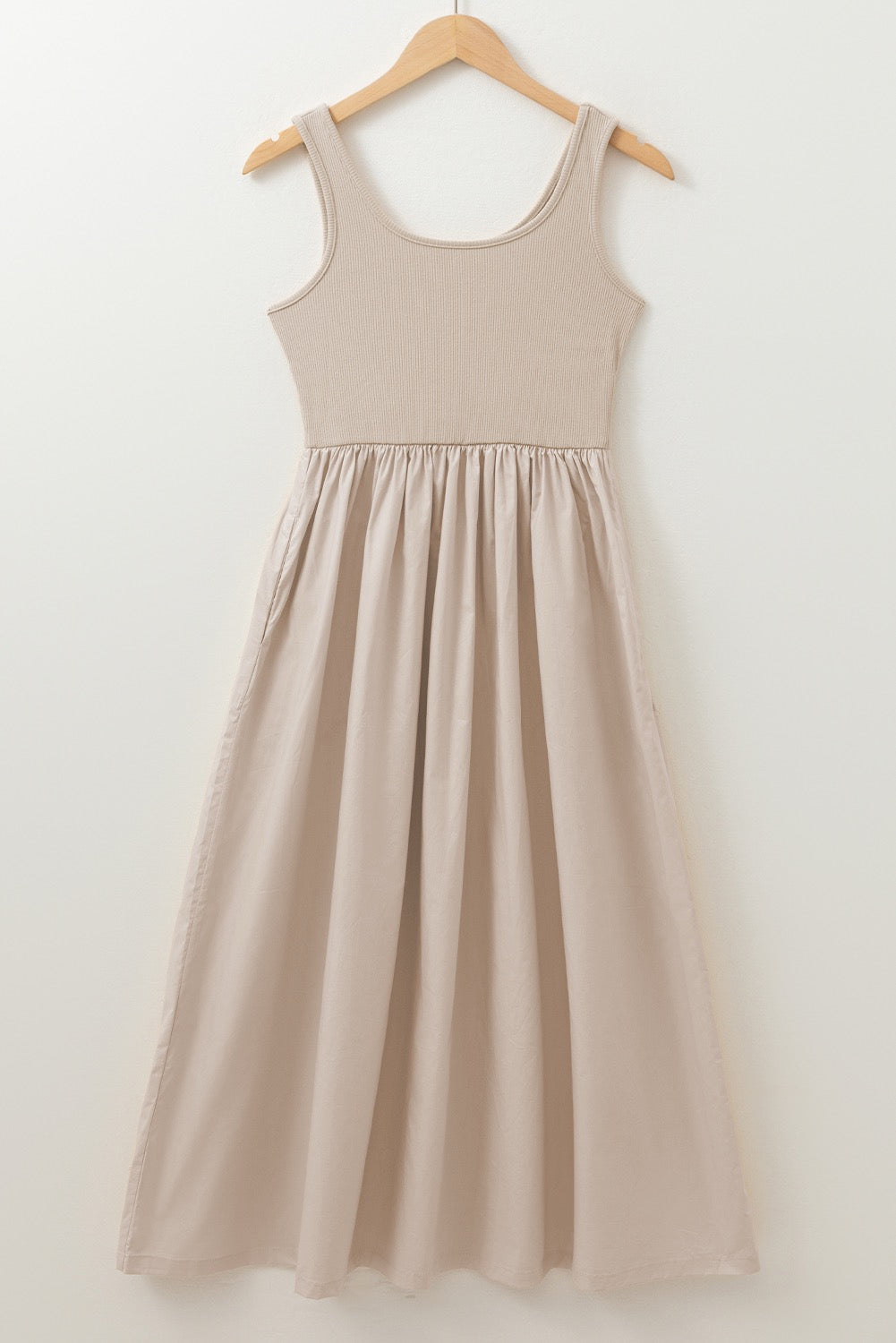 Beige Sleeveless Maxi Dress
