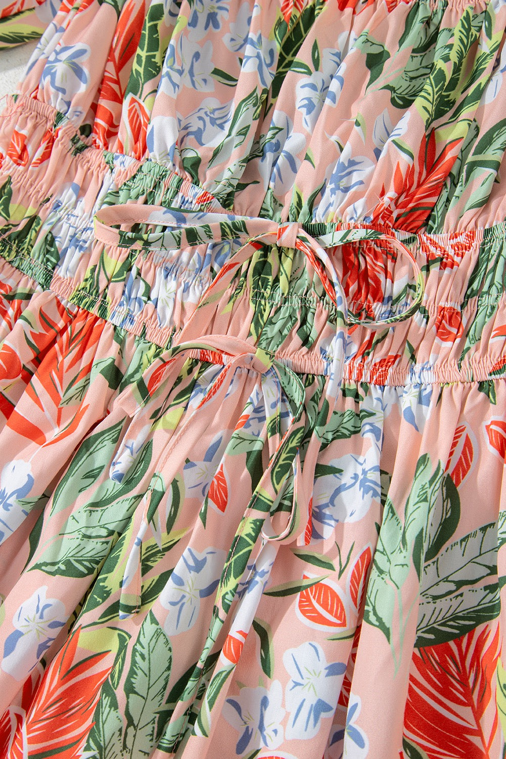 Floral Apricot Midi Dress