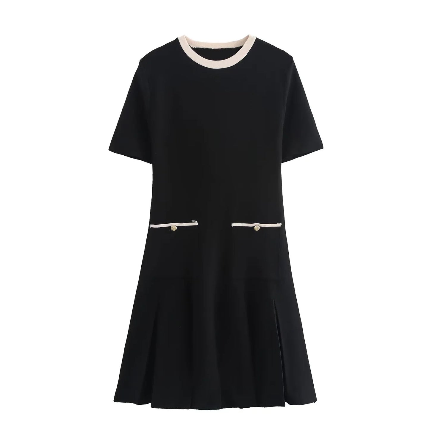 Black Two Pockets Dress