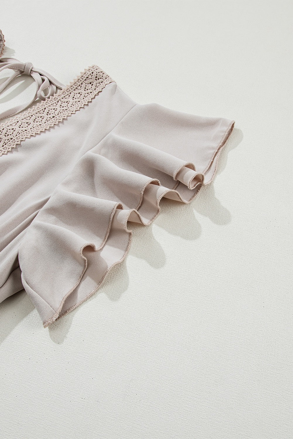 Oatmeal Ruffled Sleeve Maxi Dress