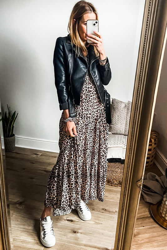 Leopard Maxi Dress Long Sleeve