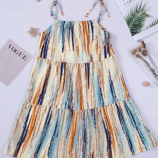 Multicolor Pattern Print Mini Dress